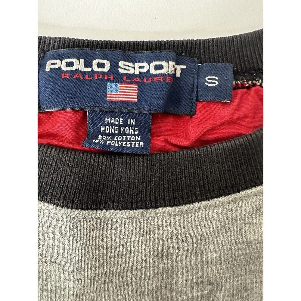 Vintage Polo Sport Ralph Lauren Crewneck Small  Grey USA 90's  Y2K Outdoor‎